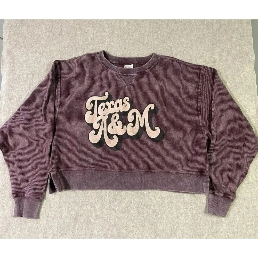The Lyne Chicka-D Texas Agricultural and Mechanical Cropped Boxy Sweatshirt SZ M - Picture 3 of 16